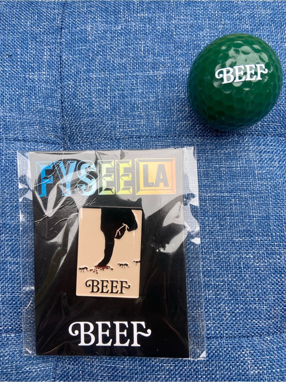 Netflix BEEF Golf Ball! 
Comes with BEEF Logo Enamel Pin 
Limited Edition! Rare